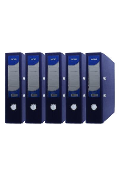 Noki Широка пластмасова папка (56411-140) тъмносиня, 5 броя в опаковка