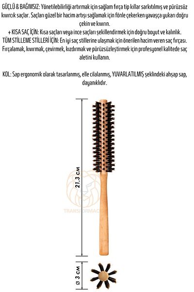 Transformacion Wooden Handle Blow Drying and Combing Brush - 721200