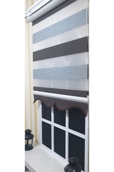 StorBurada Zebra Patterned Pleated Brown Gray Skirt - Sectional, St 015