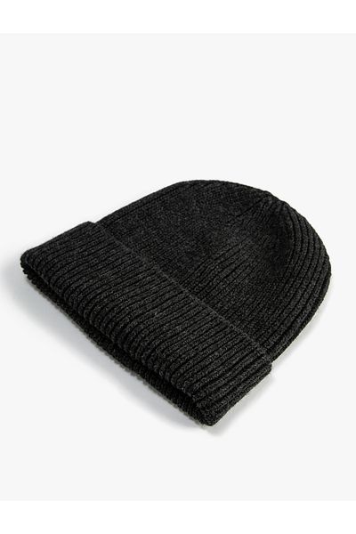 Koton Basic Knitted Beret with Folding Detail