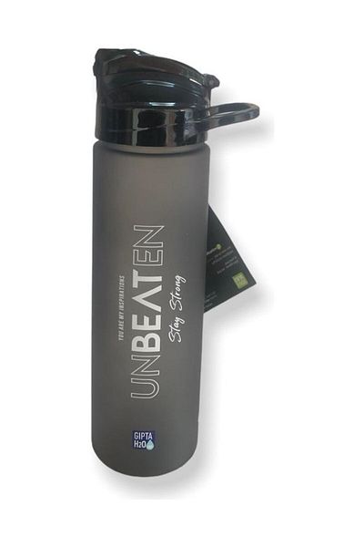 Gıpta Unbeaten Black Tritan Water Bottle - 600 ml with Straw