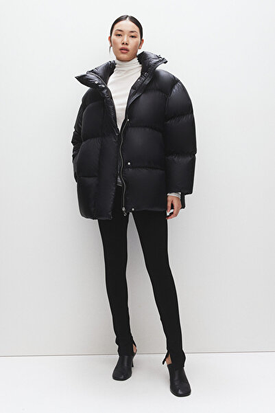 H&M Kuş Tüyü Oversize Pofuduk Ceket