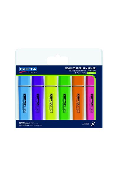 Gıpta Highlighter Set NEON 6 Colors refillable