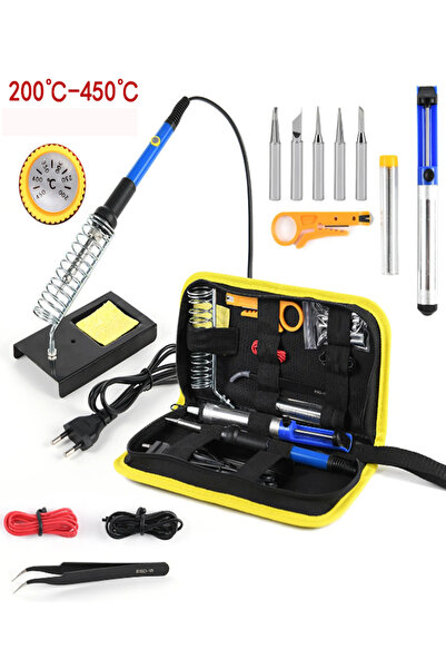 POBO HVY6 15 Parça 60W Havya Seti Lehim  Isı Ayarlı Ahşap Yakma Kalemi Ve Ele...