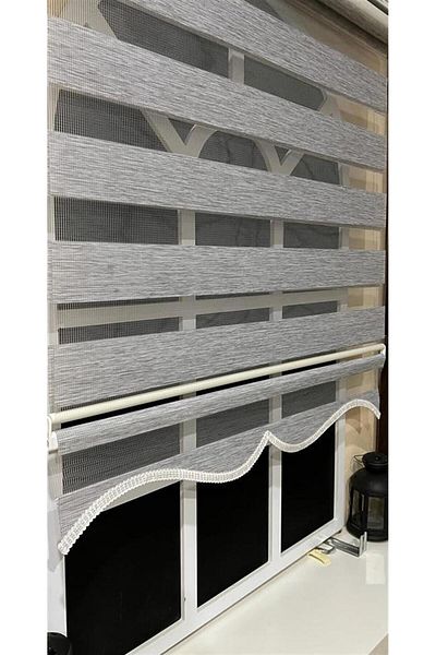 StorBurada Gray Aluminum Zebra Roller Blind Case - Stb-400-V04