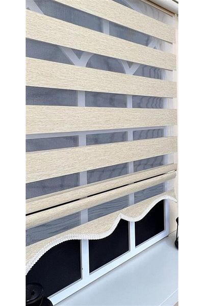 StorBurada Zebra Roller Milk Coffee Sliced Curtain Skirt - Z-Stb400V03