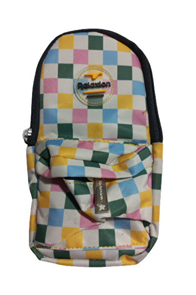 Relaxion قماش حامل أقلام مكون من 3 حجرات بنمط أبيض