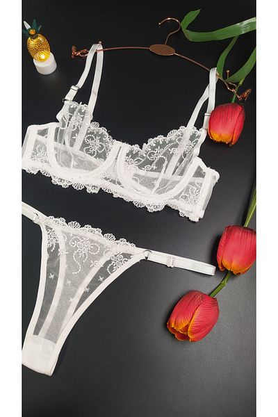 Masal Lingerie حمالة صدر نسائية منقوشة بالزهور من Ecru