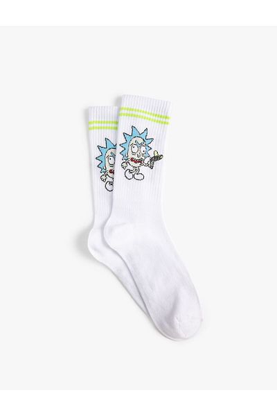 Koton Rick and Morty Socket Socks Licensed Embroidered