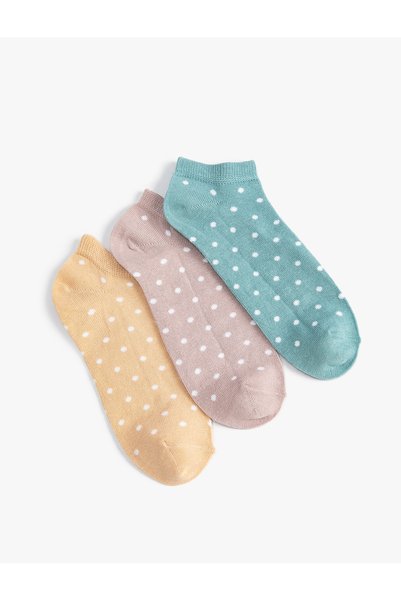 Koton 3-Pack Multicolor Polka Dot Bootie Socks Set