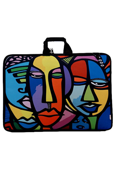 Glanart askılı, fermuarlı 35x50 resim çantası su geçirmez ketenli kumaş 37x54...