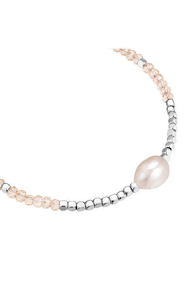 YOKOAMİİ Modeschmuckarmband Armband Süßwasser-Zuchtperle weiß Glas Perlen rosa