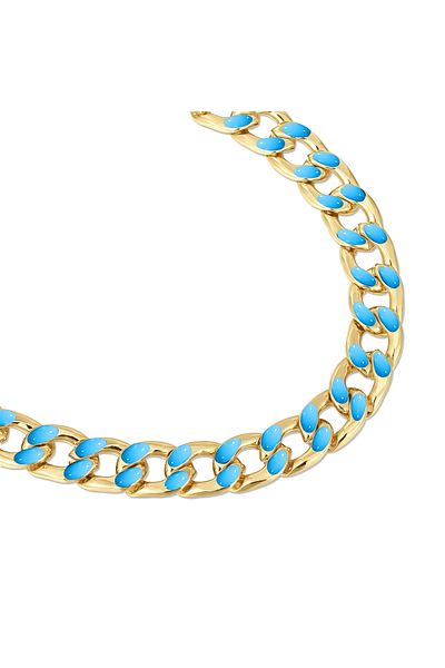 YOKOAMİİ Modeschmuckarmband Armband gelbgold Emaille blau