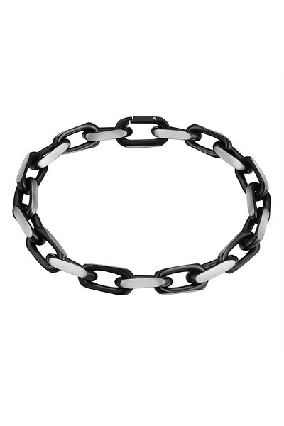True Rebels Edelstahlarmband Armband Edelstahl schwarz