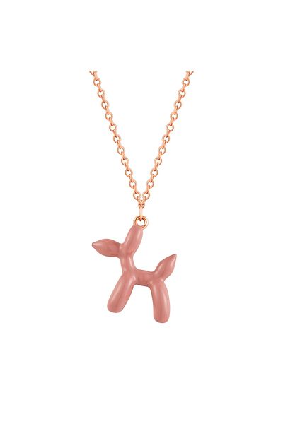Glanzstücke München Silberhalskette Kette mit Anhänger Sterling Silber roségold Emaille beige