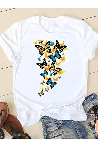 YUNAYT ΓΥΝΑΙΚΕΙΑ ΛΕΠΤΟΜΕΡΗ ΕΚΤΥΠΩΣΗ ΜΕΓΕΘΟΣ ΦΑΡΔΙ ΚΟΜΜΕΝΟ T-SHIRT ΠΟΔΗΛΑΤΟ