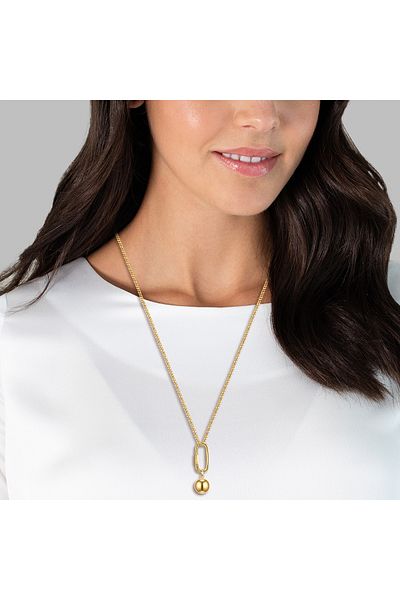 Lulu & Jane Modeschmuckhalskette Kette Mit Anhänger Gelbgold
