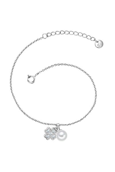Glanzstücke München Silberarmband Armband Sterling Silber Süßwasser-Zuchtperle weiß Zirkonia weiß