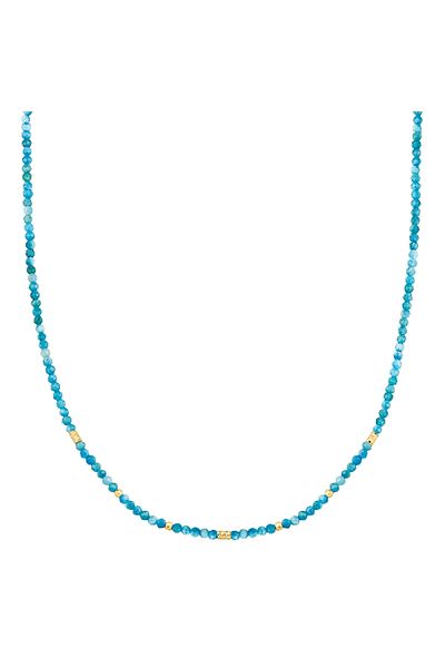 Glanzstücke München Edelsteinhalskette Kette Sterling Silber gelbgold Apatit blau