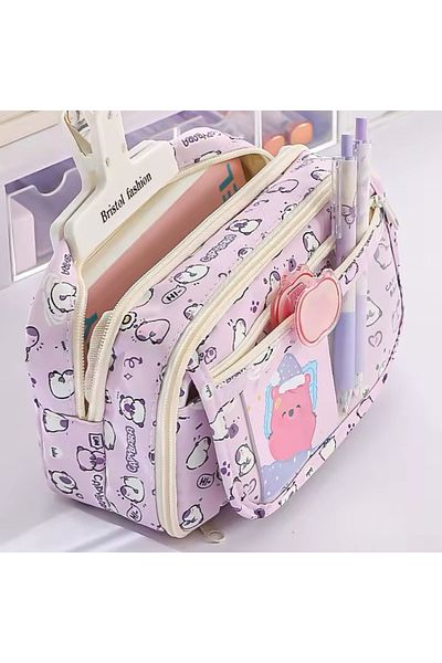 Kawai Capybara Capybara Transparent Window Multi Compartment Large Capacity Pen Holder Pencil Case