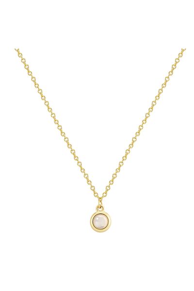Glanzstücke München Silberhalskette Kette Mit Anhänger Sterling Silber Gelbgold Mondstein (SYNTH.)