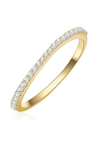 Glanzstücke München Silberring Ring Sterling Silber gelbgold Zirkonia weiß