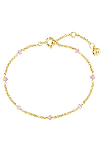 Glanzstücke München Silberarmband Armband Sterling Silber gelbgold Kunzit rosa