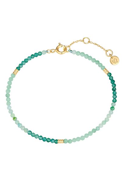 Glanzstücke München Edelsteinarmband Armband Sterling Silber gelbgold Amazonit grün Aventurin blau