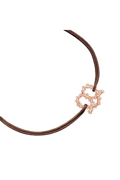 Glanzstücke München Textilarmband Armband Sterling Silber roségold Textil (braun)
