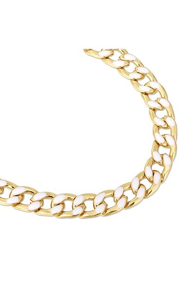 YOKOAMİİ Modeschmuckarmband Armband gelbgold Emaille weiß
