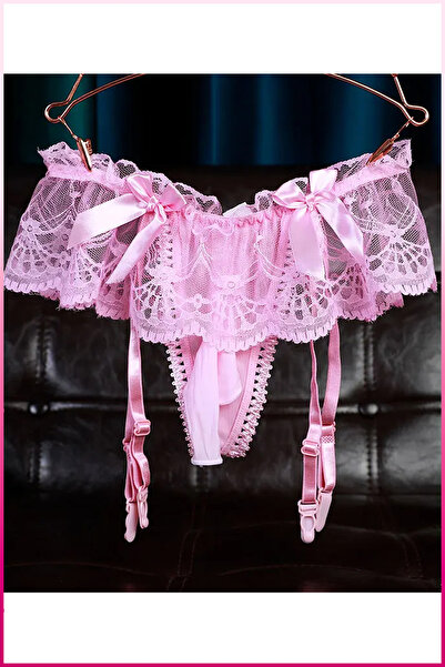 Veille Men's Pink Lace Nightgown Thong and Fantasy Underwear