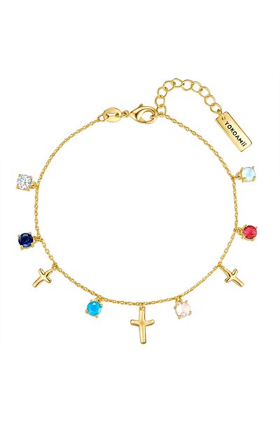 YOKOAMİİ Modeschmuckarmband Armband gelbgold Zirkonia multicolor