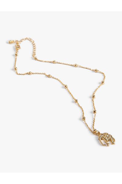 Koton Necklace Chain Elephant Charm Detailed