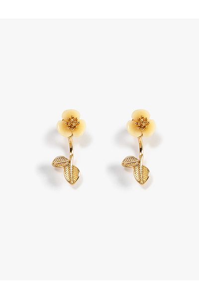 Koton Earrings with Flower and Leaf Detail