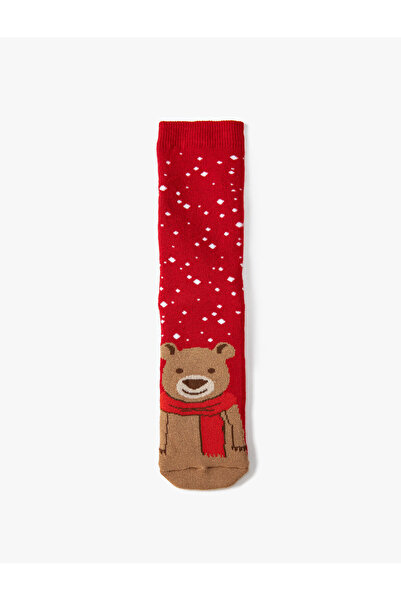 Koton New Year's Patterned Towel Socks