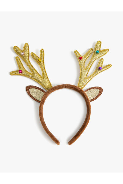 Koton Πρωτοχρονιάτικο στέμμα με ασημένια λεπτομέρεια από απλικέ αυτιά και κέρ...