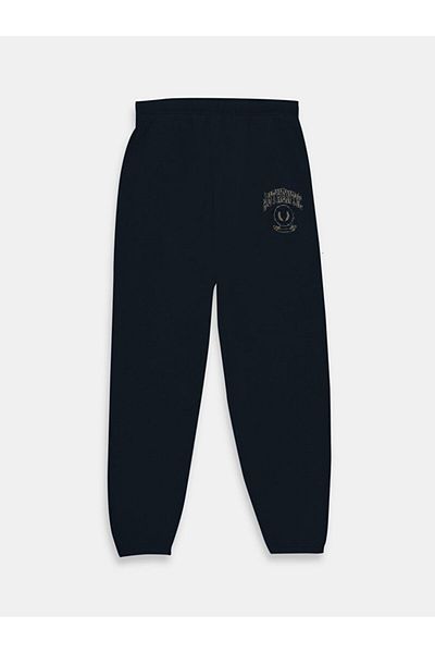 Ltb Slogan Printed Elastic Navy Blue Tracksuit
