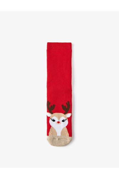 Koton New Year's Patterned Towel Socks
