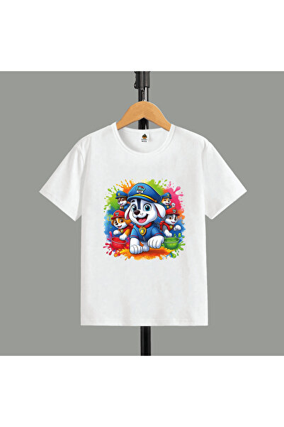 SVART WEAR Paw Patrol Baskılı Premium Bisiklet Yaka Pamuklu Kısa Kollu Çocuk ...