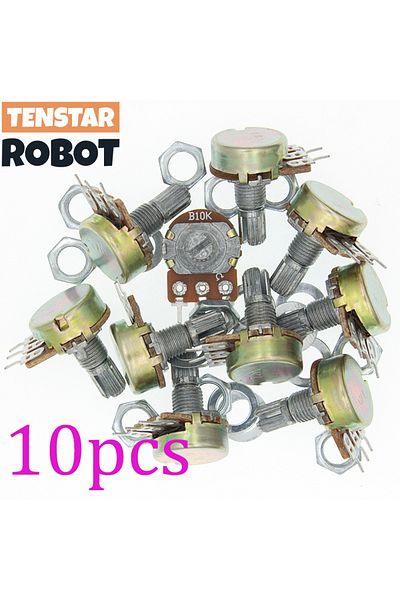 Choice 10k Ohm 10pcs Wh148 B1k B10k B50k B100k B1m 3pin Linear Potentiometer 15mm Shaft With Nuts And Washe