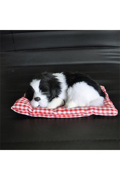 Choice Black White Abs Plush Dogs Car Ornament Decoration Simulation Sleeping Dog Toy Automotive Dashboard