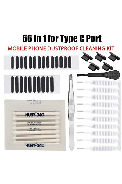 Choice 66pcs For Typec Port 66pcs Mobile Phone Speaker Charging Port Cleaning Set Dust Plug For Iphone 15 1