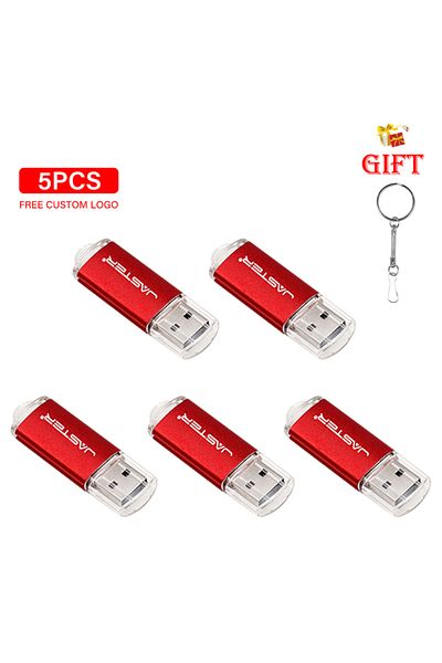 JASTER 4gb Red 5 Pcs Lot Low Price Wholesale Pen Drives 2.0 Usb Flash Drive Memory Stick 32gb 64gb 4gb 16gb