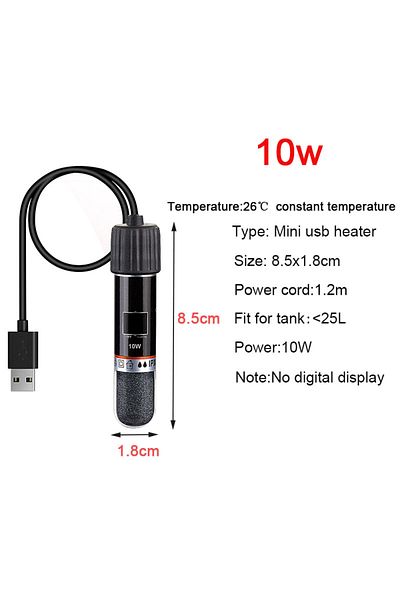 Choice 10w Usb Mini Aquarium Heating Rod For Small Fish Tank 26°c Constant Temperature Aquarium Heater Subm