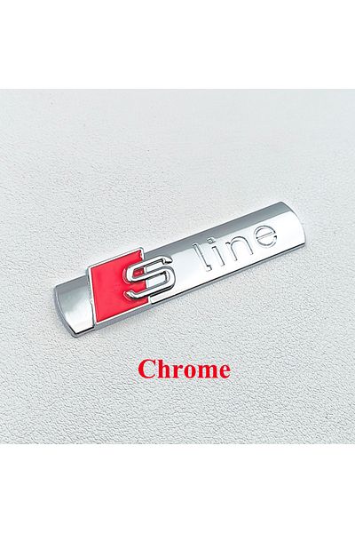 Choice Chrome 1pc 3d Metal Sline Logo S Line Emblem Car Fender Side Badge For Audi A1 A2 A3 A4 A5 A6 A7 A8