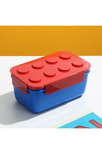Choice Red 1300ml Creative Sealed Lunch Box Color Building Blocks Bento Box For Children's Student Portable
