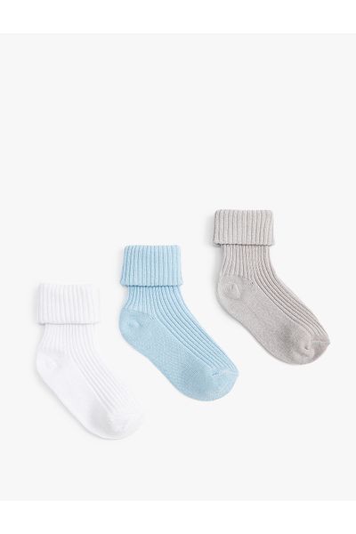 Koton Опаковка от 3 дълги чорапа Basic Ribed Basic