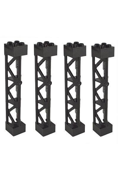 Choice 4pcs Black 4pcs City Accessory Pillars High-tech Moc Parts For Military Building Block Christmas Gif