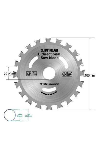 JUSTINLAU 1pc 4inch Alloy Woodworking Double Side Saw Blade Circular Cutting Disc Rotating Drilling Tool For W