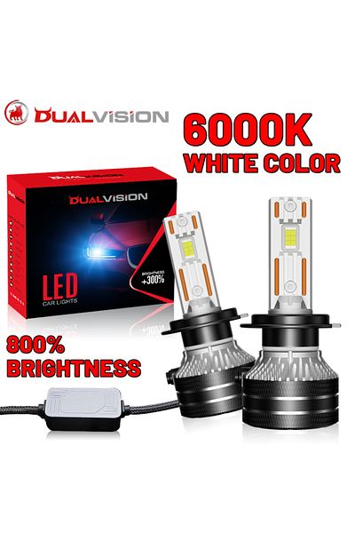 Choice مصابيح أمامية LED H7 Dualvision H4 H7 H1 H11 H8 9005 Hb3 9006 Hb4 9012 Hir2 880 881 H27 9007 9008 H13 55